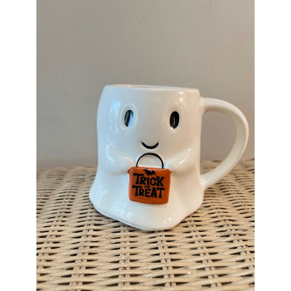 Cracker Barrel Exclusive Halloween Ghost Coffee Mug with Pumpkin